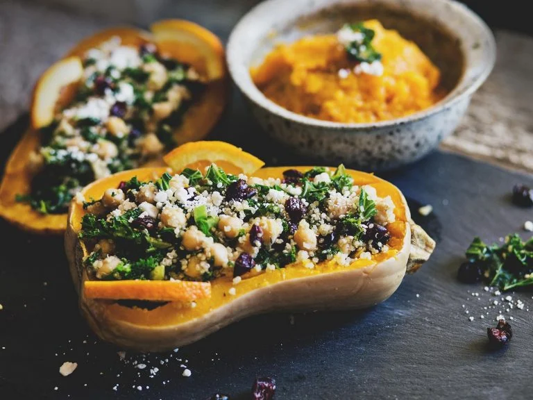 Courge Pomme d’or farcie au roquefort